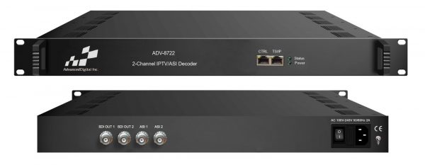 ADV-8722 – 2-Channel IP/ASI to SDI Decoder